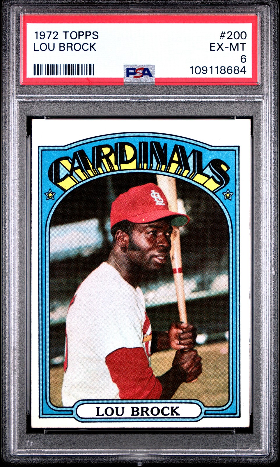1972 TOPPS #200 LOU BROCK PSA 6
