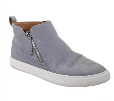 J Crew High Top Microsuede Sneaker Grey Cobblestone Women's 8.5