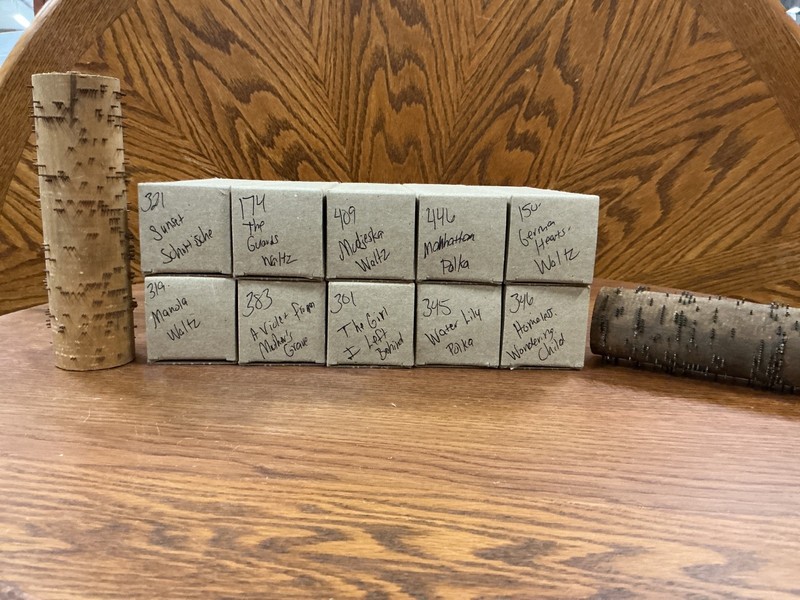 lot of 10 original gem/concert roller organ cobs, Listing B
