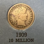 1909 P Barber Liberty Dime VF