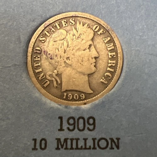 1909 P Barber Liberty Dime VF