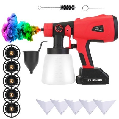 Portable HVLP Paint Sprayer Gun 800ML Red