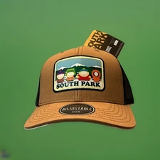 NEW! South Park Snapback Hat Cap Tan/Black Adjustable Mesh-Back Adult With Tags