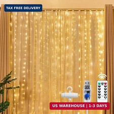 Brightown 300 LED Fairy Curtain Lights, 9.8ft...