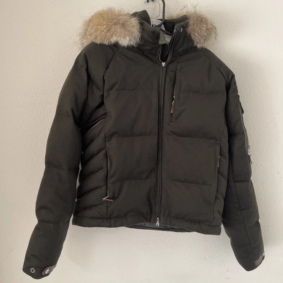 RLX Ralph Lauren Goose Down, Wool Fox Fur Full Zip Coat With Hood Women’s Sz M - Image 2 of 4