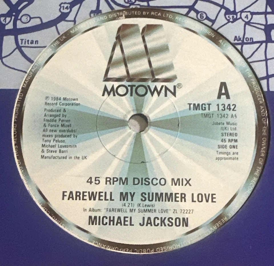 MICHAEL JACKSON - Farewell My Summer Love / Call On Me 12” Single EX / VG+ - Image 3 of 4