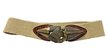 Omega Womens Belt Size M Medium Tan Wide Elastic Belt Arrow Head