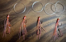 Kokanee Salmon Trout Orange and Pink Double Crusher GLOWING Trolling Fly