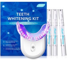 Teeth Whitening Kit with LED Light: 3 Whitening Gel Pens with 35 Carbamide P...