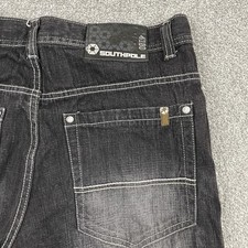 Y2K Southpole 4180 Jeans Mens 34x30 Faded Black Baggy Wide Hip Hop Skater Punk