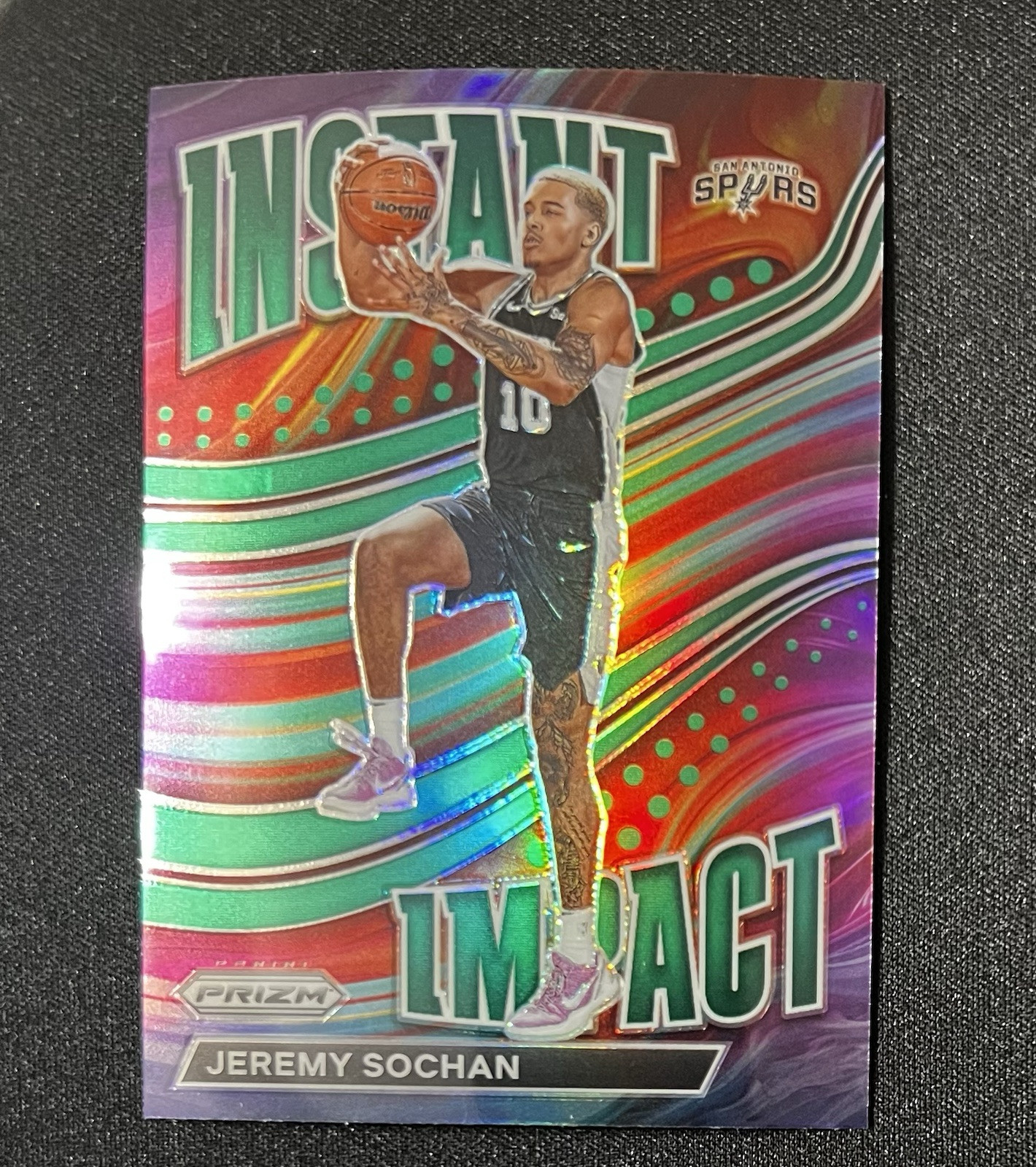 2022-23 Panini Prizm Instant Impact Jeremy Sochan Green Prizm #24 RC 🏀Spurs🏀