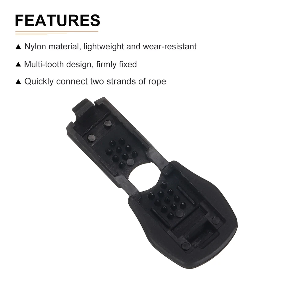 20mmx15mm(LxW) Cord End Tips - 12Pack - Nylon Shoe Lace End Clips - Black - Imagem 3 de 4