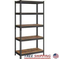 5-Tier Adjustable Metal Shelving Unit Heavy Duty Garage Storage Boltless Design