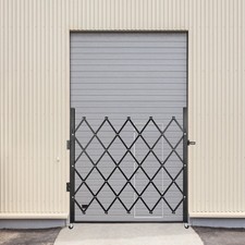 Single Folding Security Gate, 5.1'H X 5.9'W Folding Door Gate, Steel Accordion