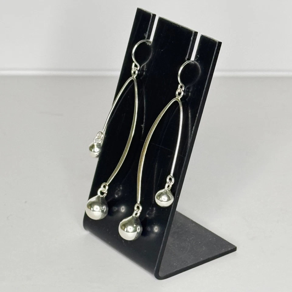 Висячие серьги Wishbone серебро 925 пробы высокая полировка - Изображение 2 из 4