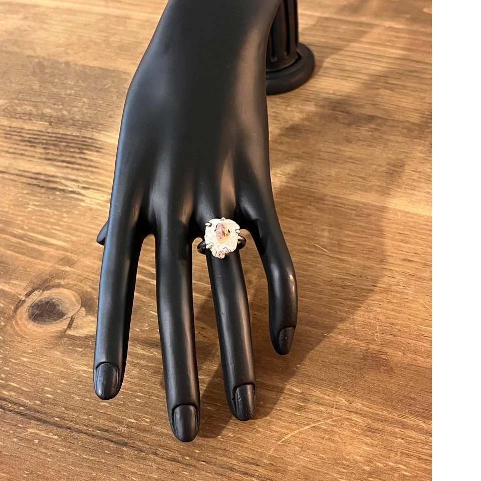 Unique Boho Aura Quartz Druzy Ring, Size 6 – Perfect Holiday Gift! - Image 2 of 4