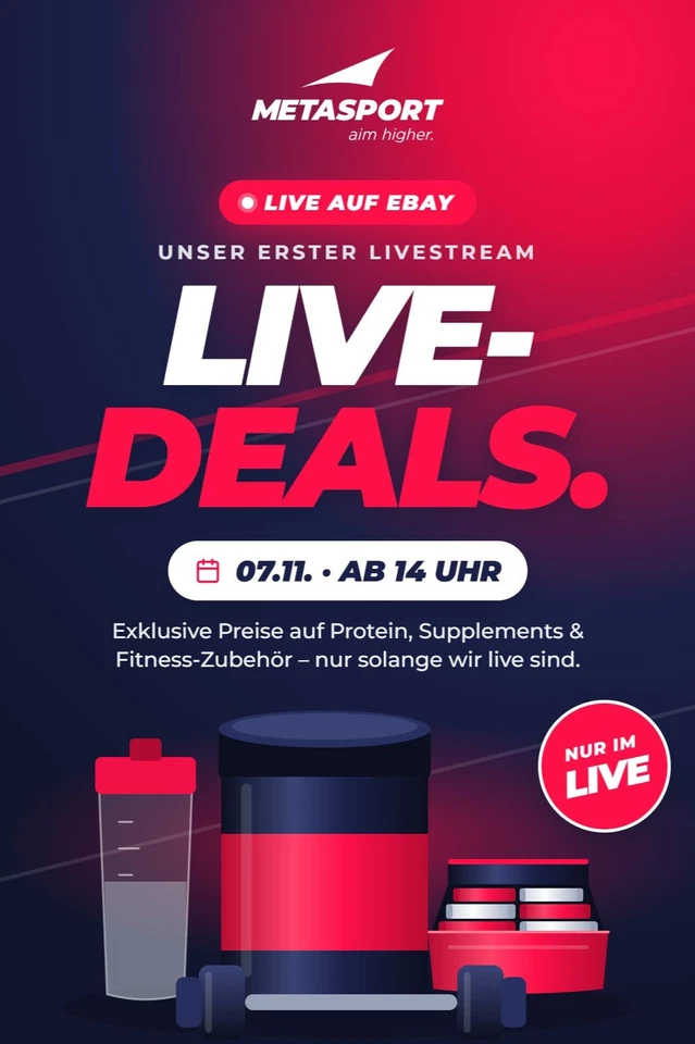 Der erste Fitnessfood Livestream auf Ebay