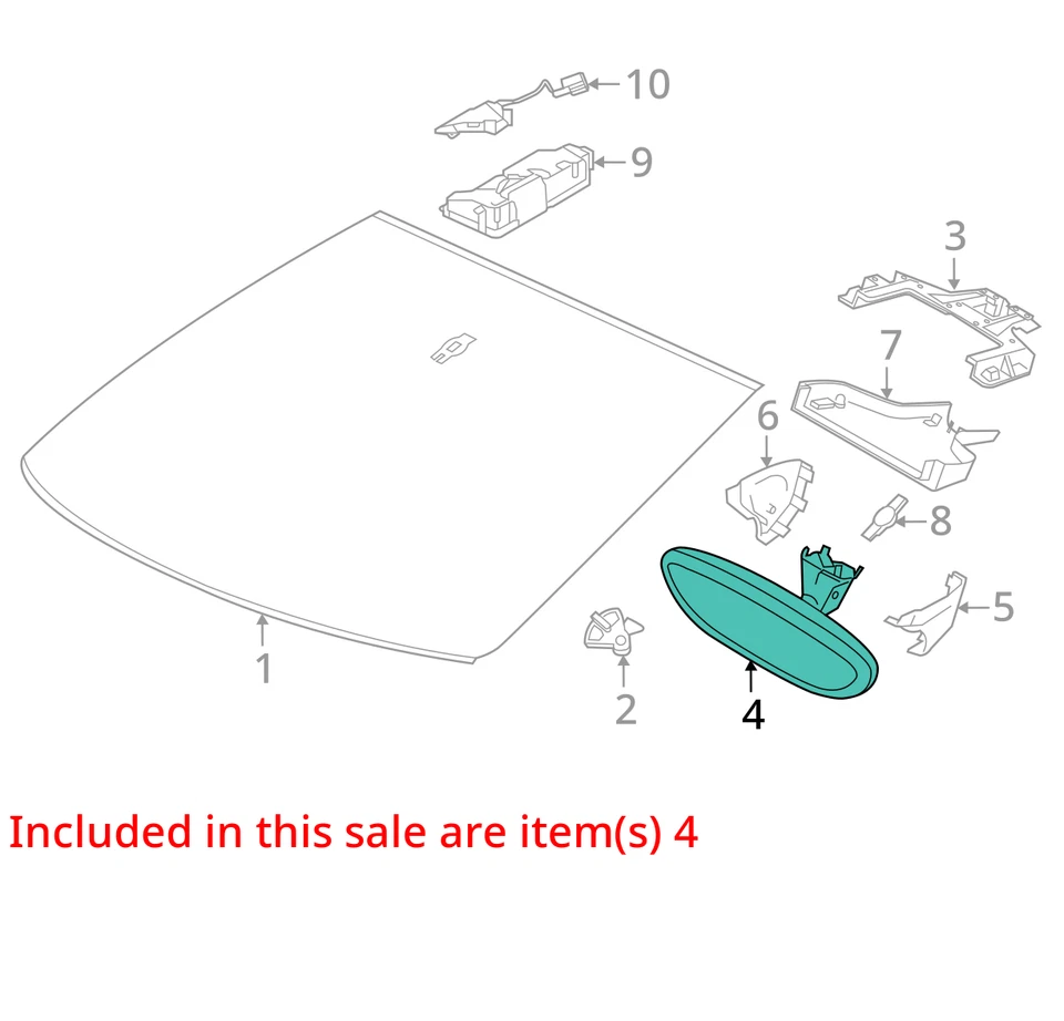 Оригинальное зеркало заднего вида с автоматическим затемнением подходит для Porsche Panamera 762675 10-16 годов выпуска - Изображение 3 из 4