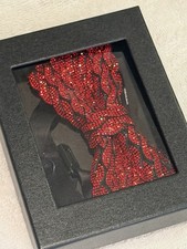 SUSLESON Red Black Geometric Bow Tie, Formal Men's Accessory
