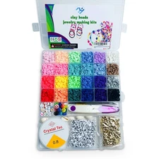24 Color Bracelets Making and Jewelry Making Kit. Cute, Flate,Letter and Spac...