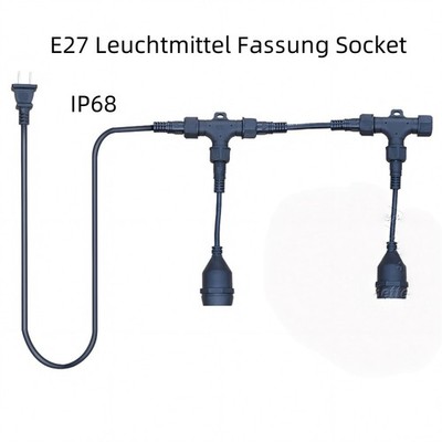 Outdoor Wasserdicht Lampensockel Adapter E27 Leuchtmittel Fassung Socket IP68