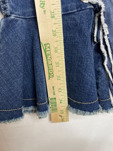 NWT Gianni Bini Blue Denim Bell Fringe Flare Statement Jeans Bottom Size S Crop - Picture 6 of 15