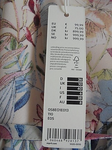 NEUES Romantisches Esprit Collection Damen Sommerkleid aus Chiffon, bunt, Gr 36 - Bild 7 von 9