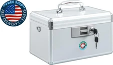 Caja de seguridad para medicamentos con llave y candado, caja de seguridad para