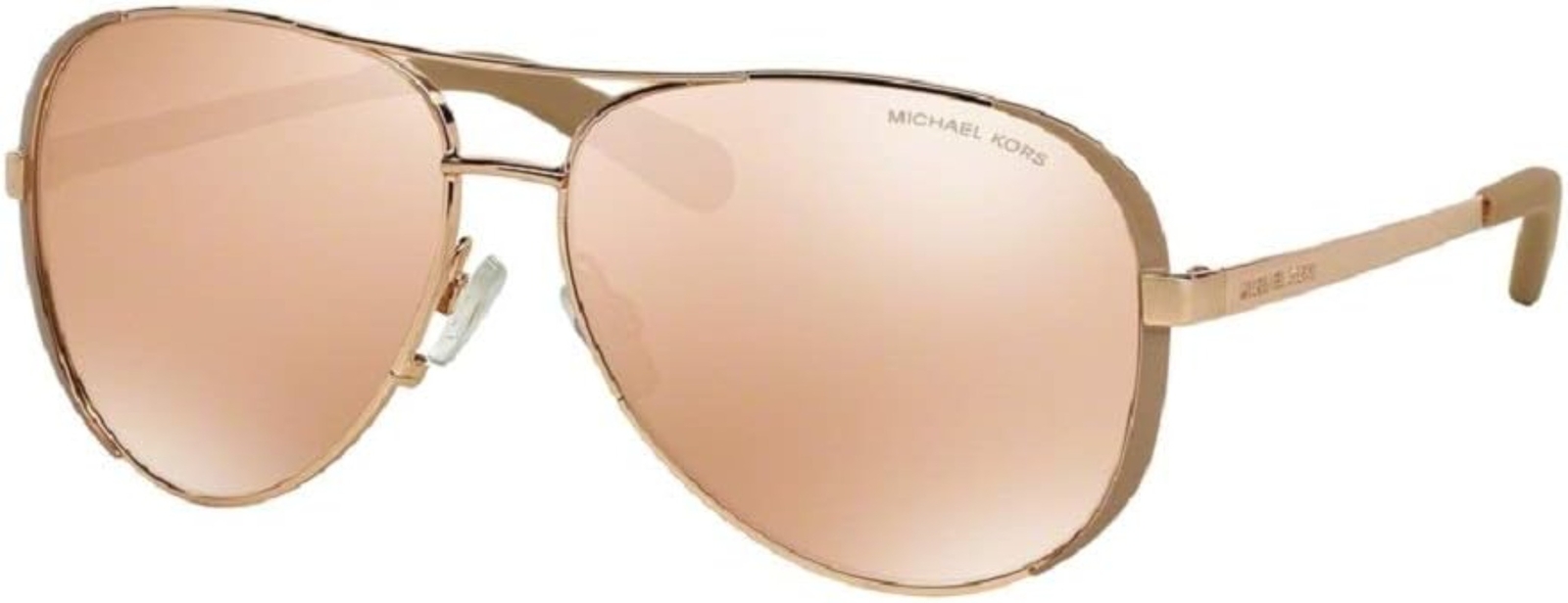Chelsea Aviator Sunglasses Rose Gold Gold Mirror MK 5004 1017R1 59mm-image