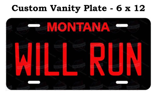Will Run Any State Blk/Red Personalized LICENSE PLATE TAG Auto ATV Motorcycle - Picture 5 of 10