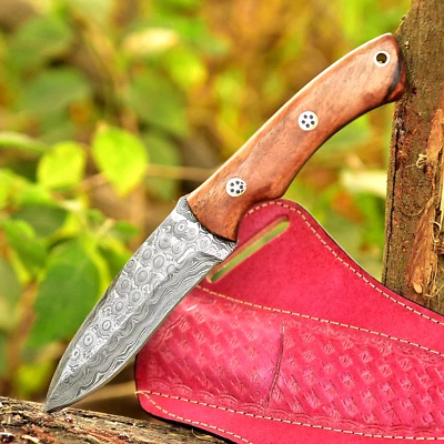 MARKENLOS Viking Handmade Damascus Steel Hunting Outdoor Camping Kitchen Knife Xmas Gifts