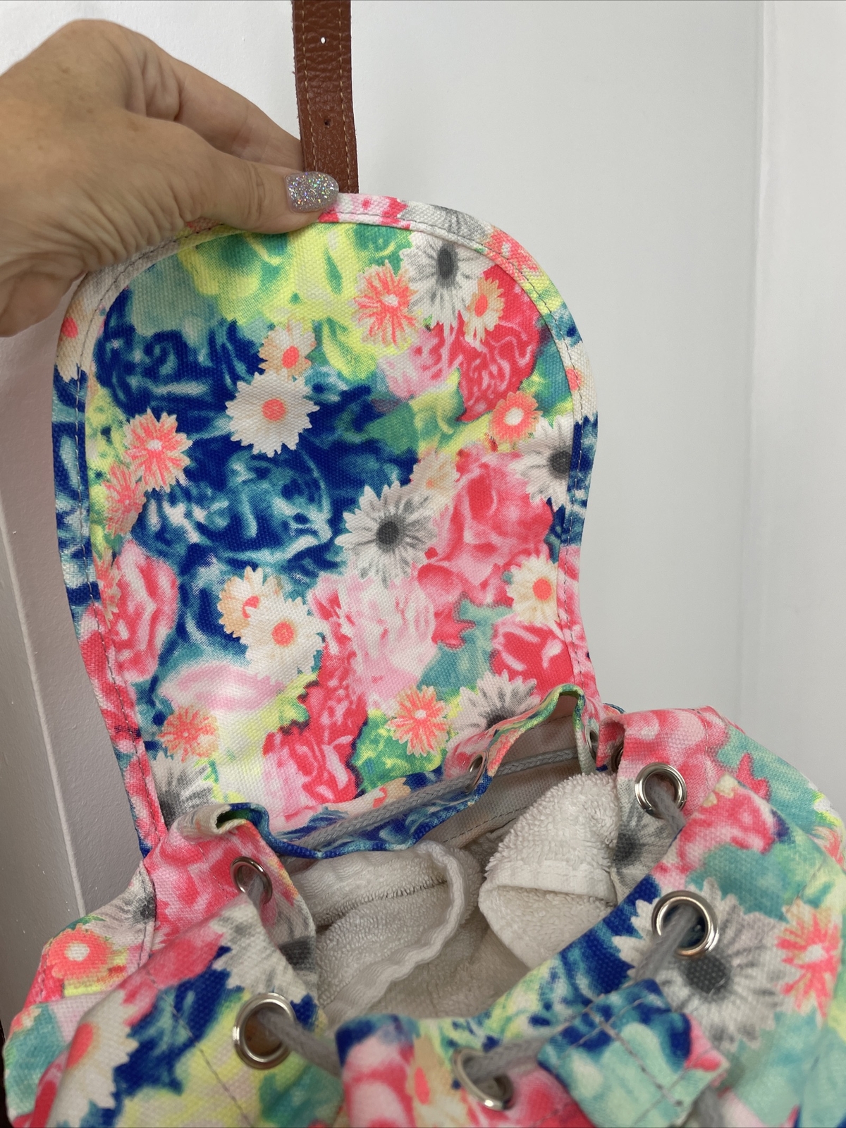 PINK Victoria’s Secret Backpack Floral Buckle Drawstr… Gem