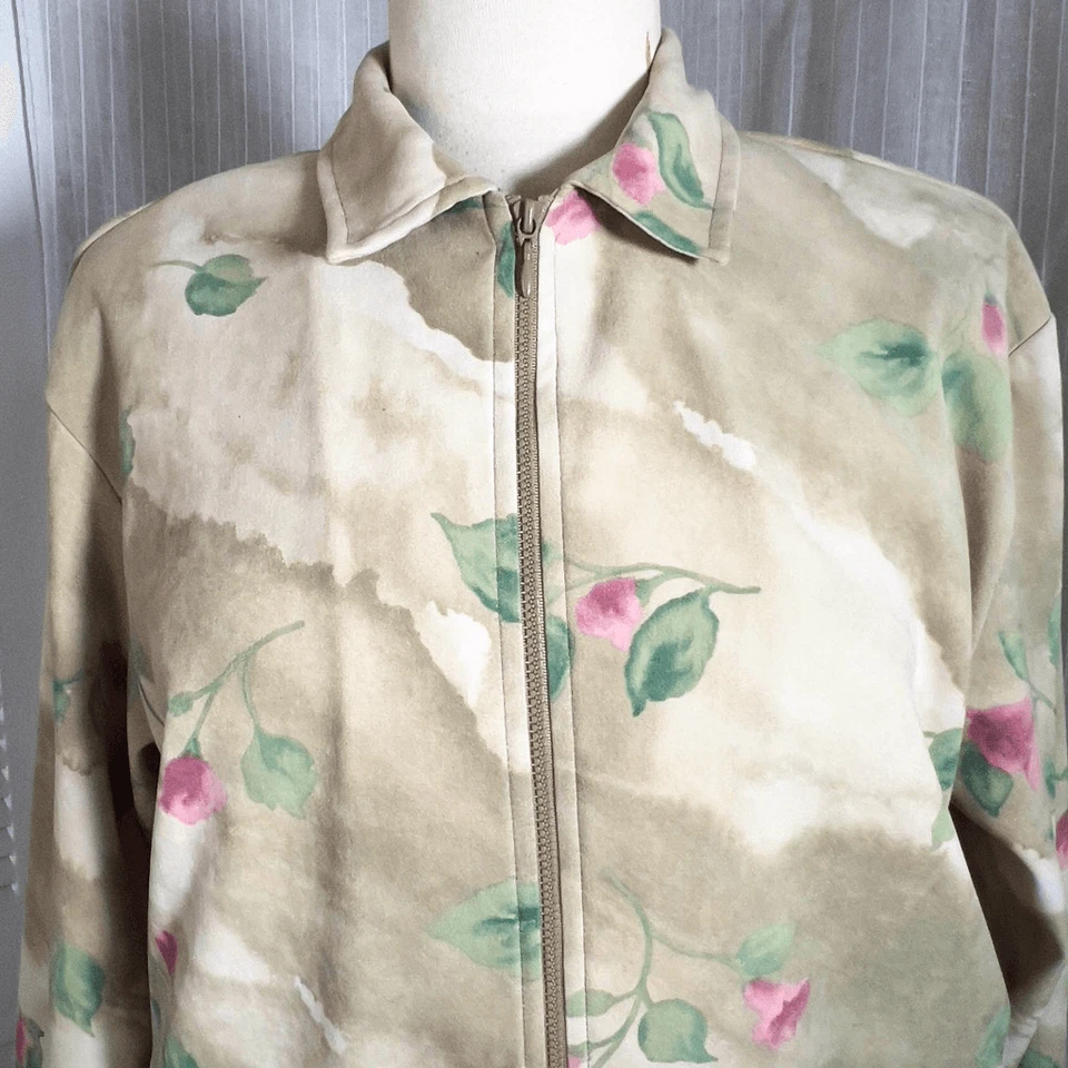 Teddi Petites | Women’s | Jackets | Petite S | Vintage Cream Floral Suede Lightw - Image 2 of 4