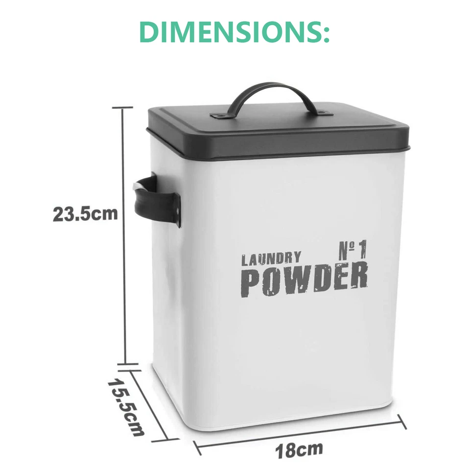 Metal Laundry Detergent Powder/Pods Storage Container - White Powdercoated - Image 2 of 4