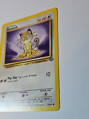 Pokemon Card Meowth 56/64 1st Edition 1999 VTG WOTC Wizard LP/MP