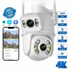 8MP WiFi Camera PTZ AI Auto Tracking Night Vision CCTV 4MP Surveillance Camera