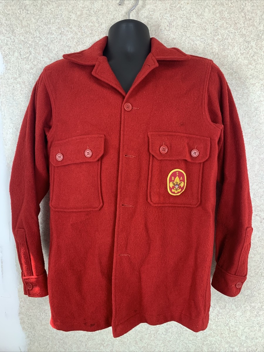 Boy Scouts Of America Official Jacket VTG Wool Red Men