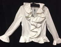 Samuel Dong Fabulous Ruffled Zippered Top Size L Msrp $195 Samuel Dong Fabulous Ruffled Zippered Top Size L Msrp $195
