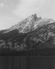 Mountain Peak Lake Foreground Scenic Nature View 1910s