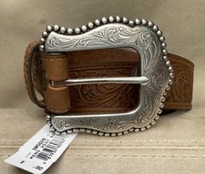 Western NWT Tony Lama Made in USA Cowboy Tooled Leather 1.5" Belt
