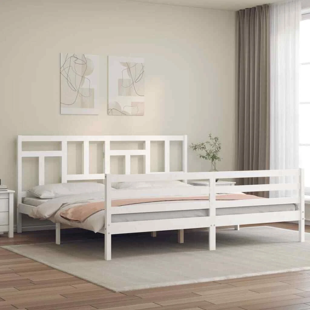 King white headboard wood deals