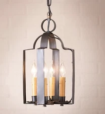 Tinners Saddle Light in Metal Smokey Black. Hanging Pendant Ceiling Light.