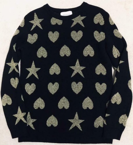 Gucci Heart Star Knit Sweater M-Size 