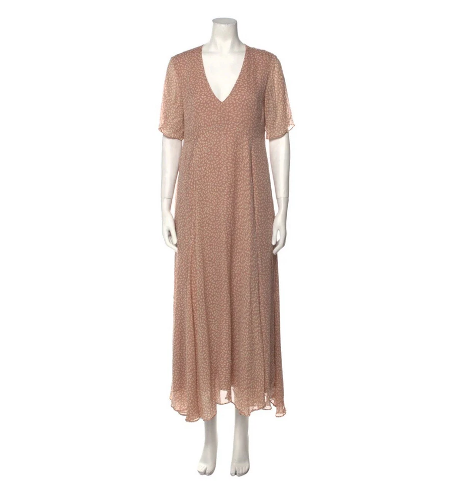 Hatch Maternity Blush Pink Floral Viscose Dress Size 1 - Image 3 of 4