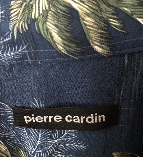 Pierre Cardin Hawaiihemd Tropical Herren Größe L Knopf Palmen blau - Bild 2 von 14