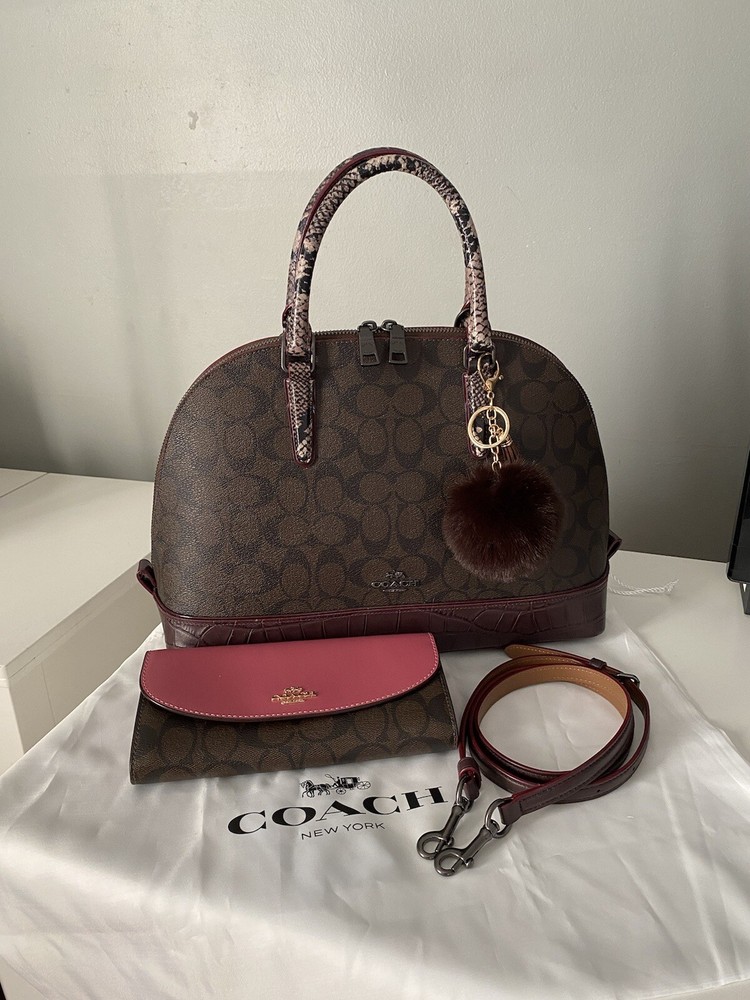 Coach Embossed Sierra Satchel And Wallet