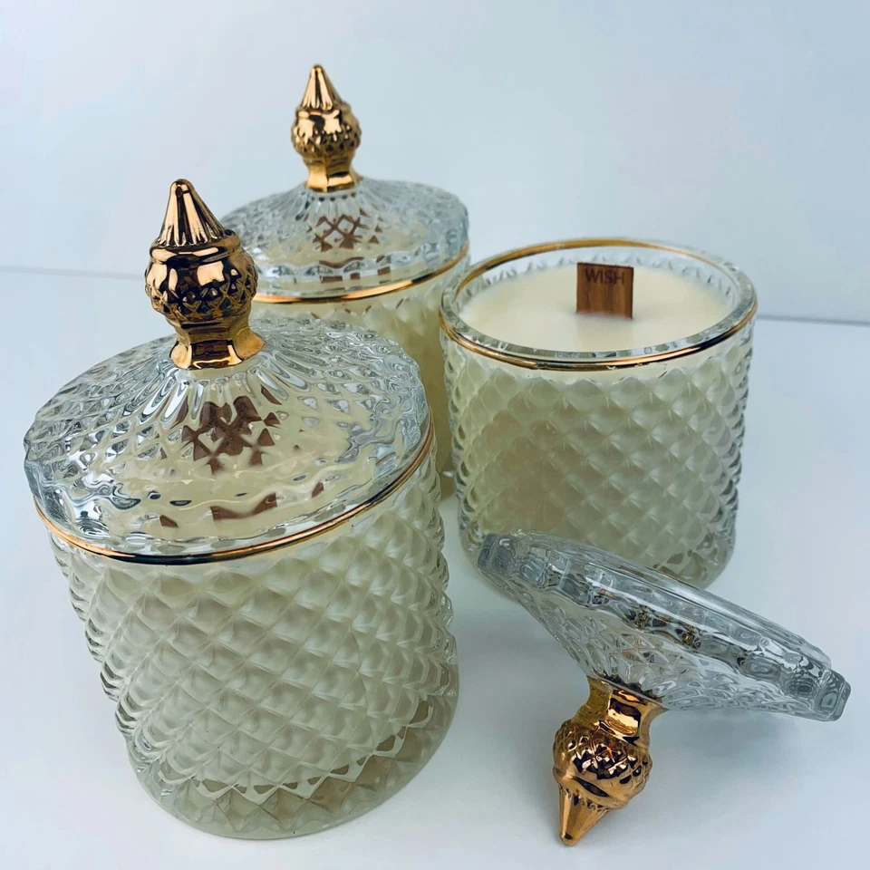 Wooden Wick Candle Coconut mil & Nectarine Refreshing and Relaxing Soy Candle - Image 3 of 4