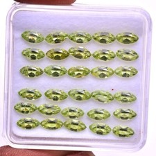 VVS 30 Pcs Natural Peridot Marquise Cut 6mm 3mm Calibrated Loose Gemstones Lot