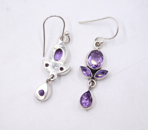 Woman's For Gift's 925 Sterling Silver Natural Multi Cut Stone Handmade Earring - Picture 9 of 16