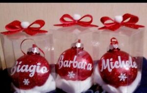 Stampa Foto Su Palline Di Natale.Dettagli Su N 1 Palline Di Natale Personalizzabili Con Nome E Colore Regalo Palle Albero